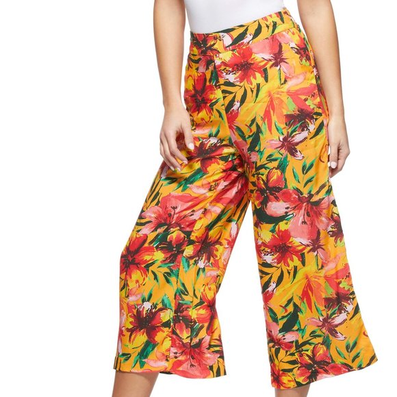 New Wide Leg Crop Capris Pant - Picture 1 of 9